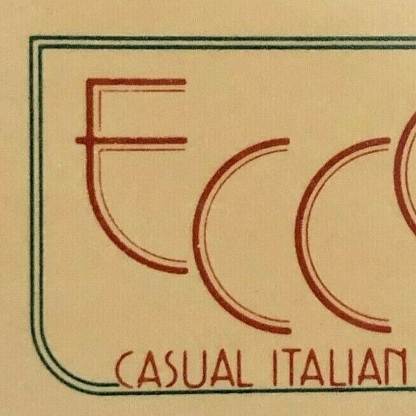 c1970's-80's Wooden Matchbox Matchbook Ecco Restaurant Hyatt Palo Alto, CA