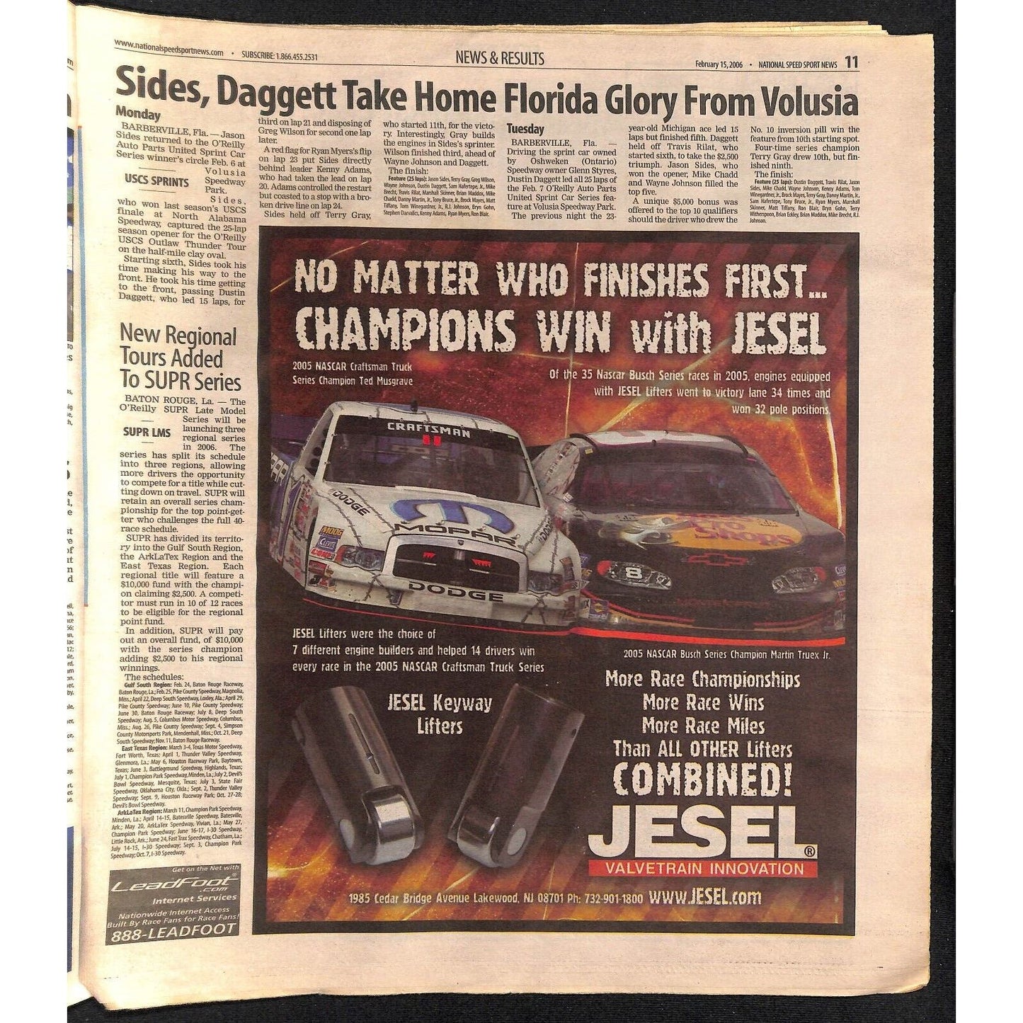 National Speed Sport News 2/15 2006 Scott Riggs Cover Racing 42pp VGC