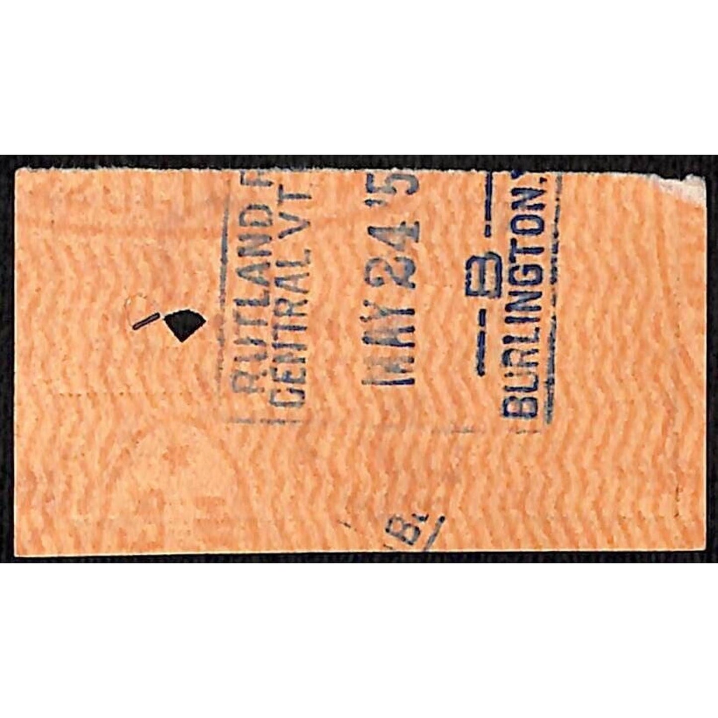 c1955 Rutland Railway Ticket Burlington #7090