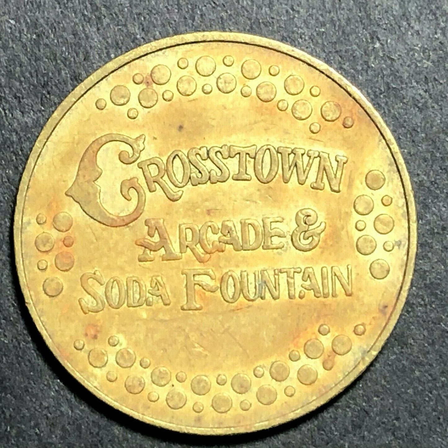 22mm Coca Cola Crosstown Arcade & Soda Fountain Brass Token