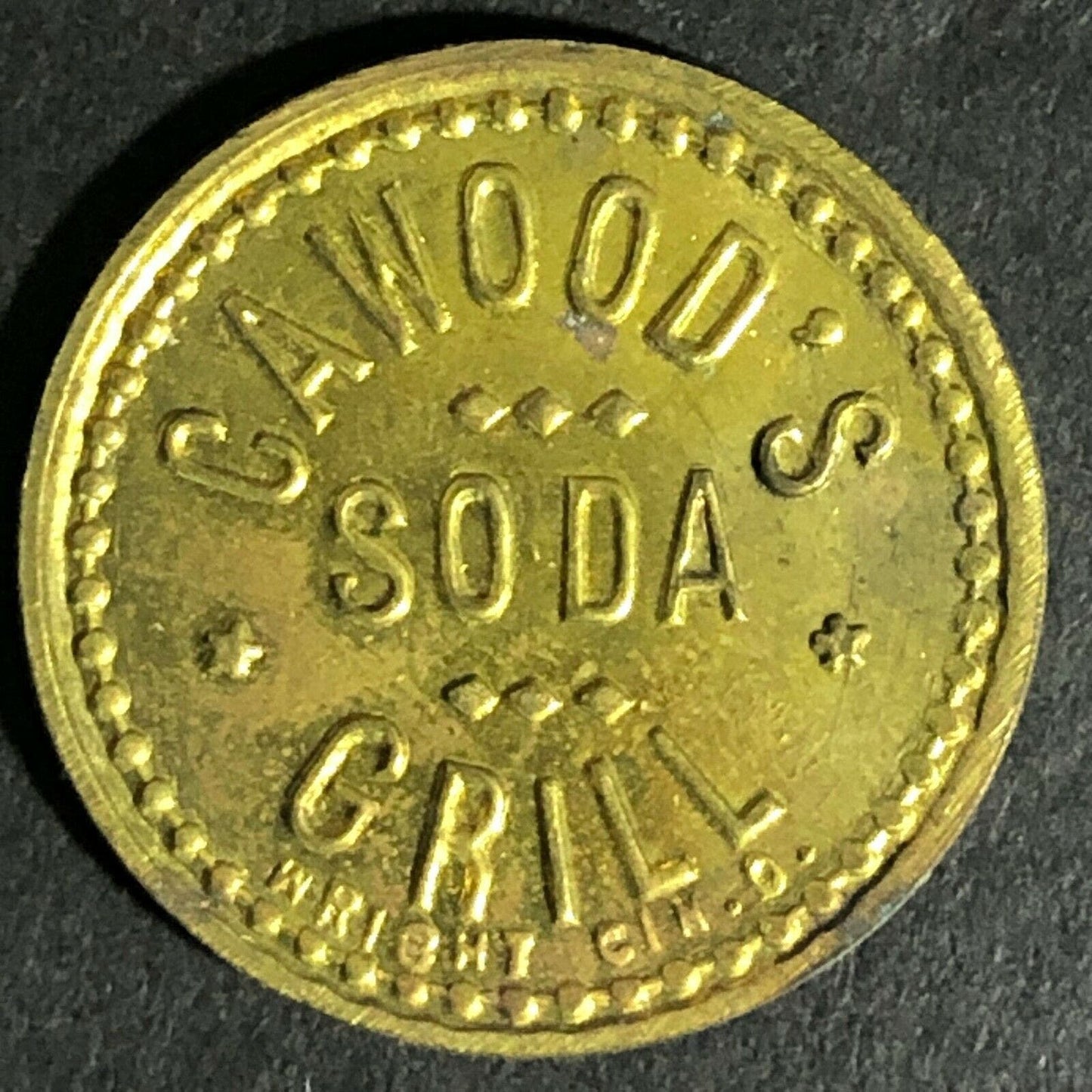 Cawood's Grill Soda (Kentucky) Good For 5c In Merchandise Token 22.4mm Scarce