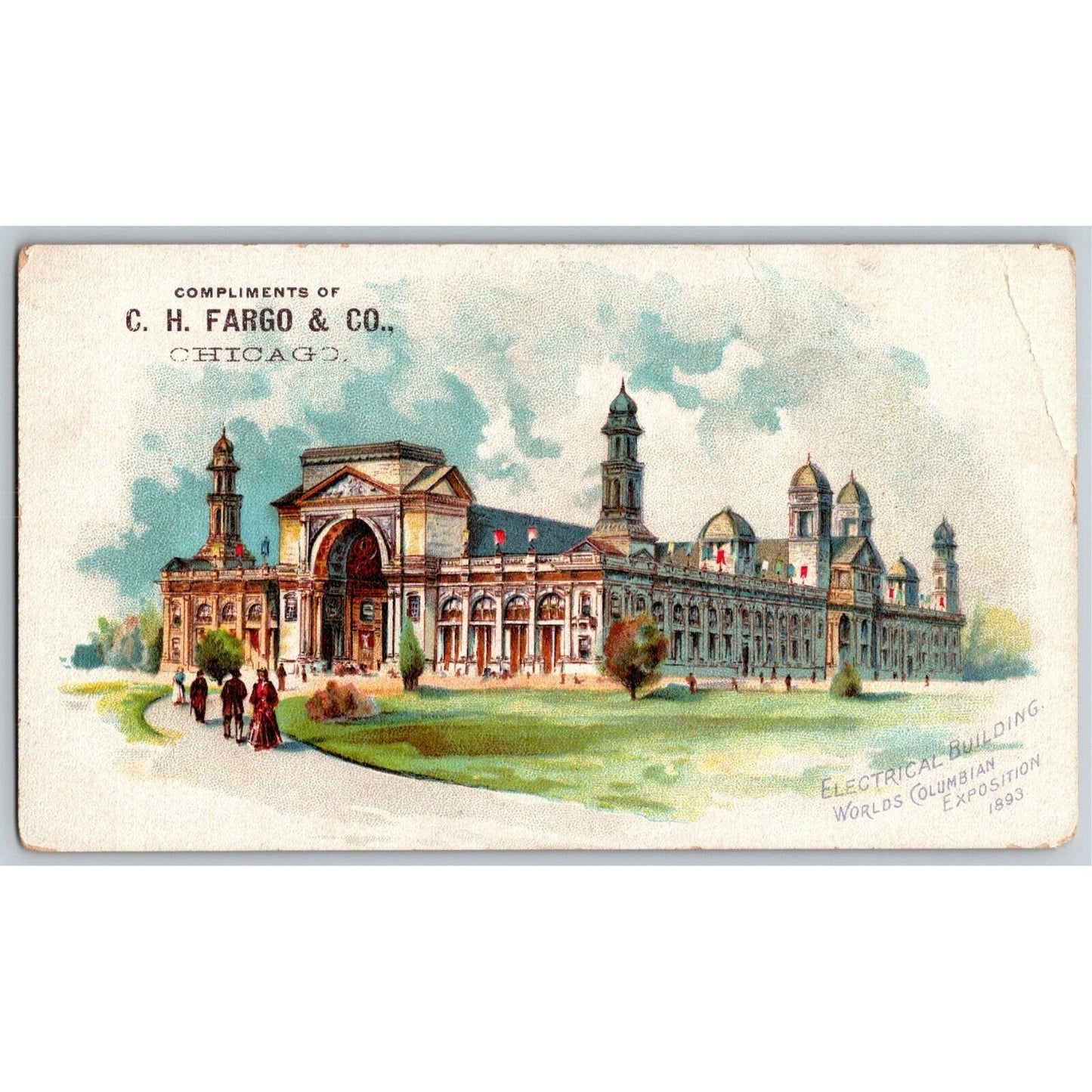 Large Scarce 1893 Chicago World's Fair Trade Card C. H. Fargo & Co. Ladies' Boot