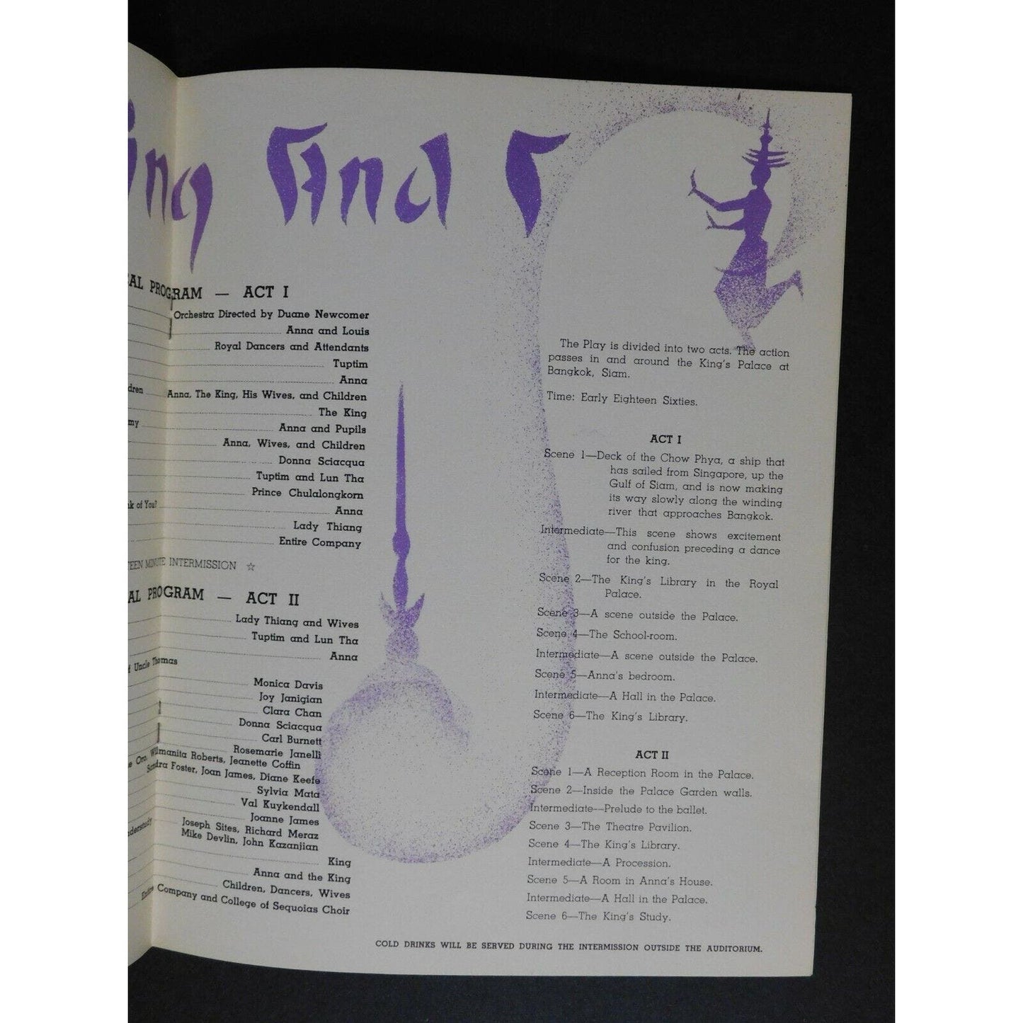 College Sequoias Tulare Civic Light Opera "The King and I" 16p Program 1959