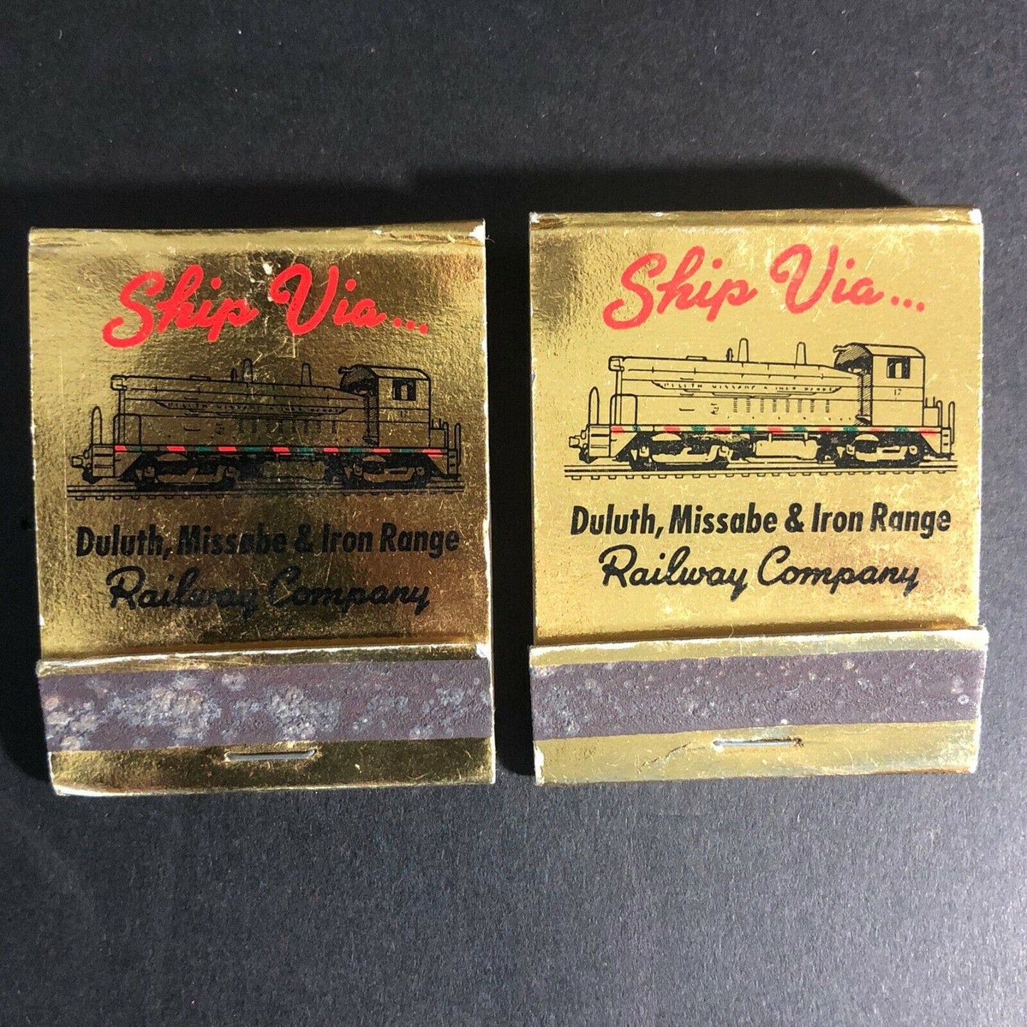 Pair Vintage Duluth Missabe Iron Range Railway Railroad Matchbooks c1960's