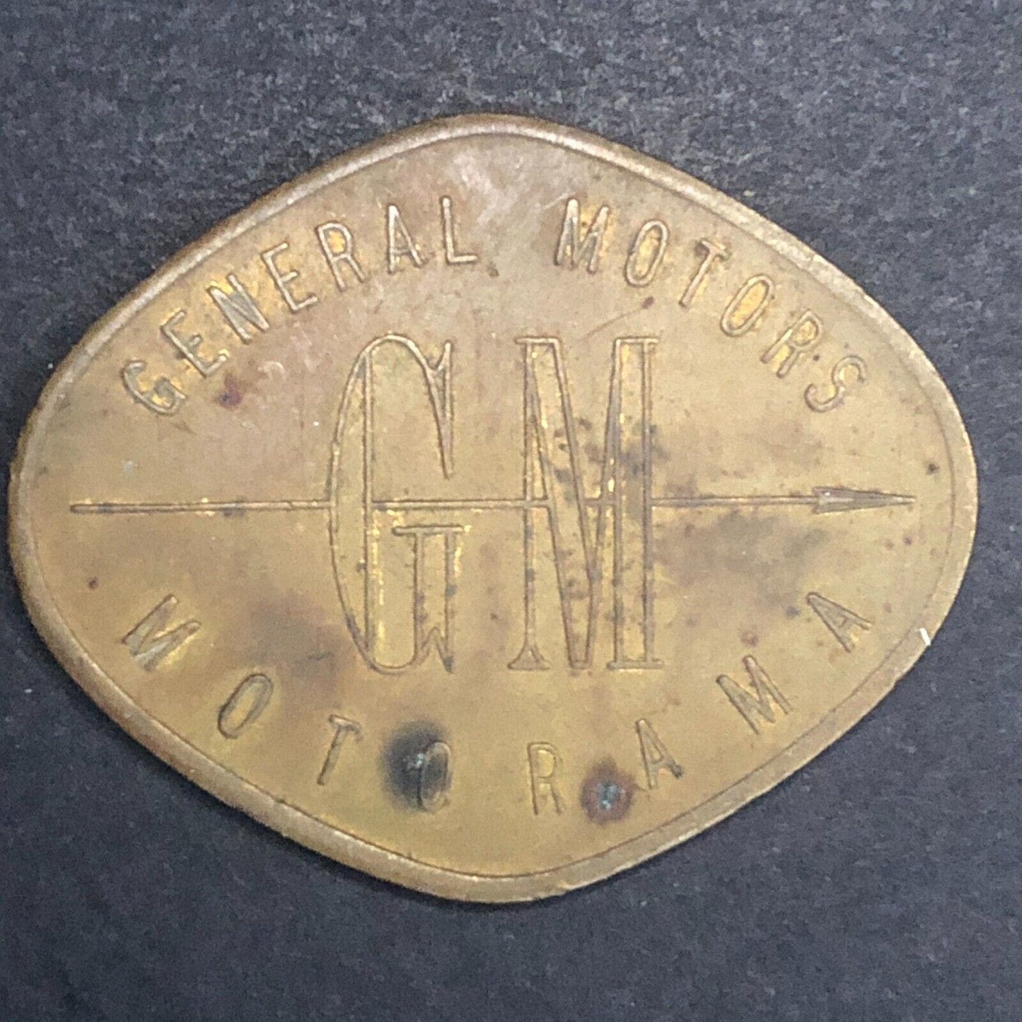 GM General Motors 1955 Motorama Spinner Brass Token 35mm