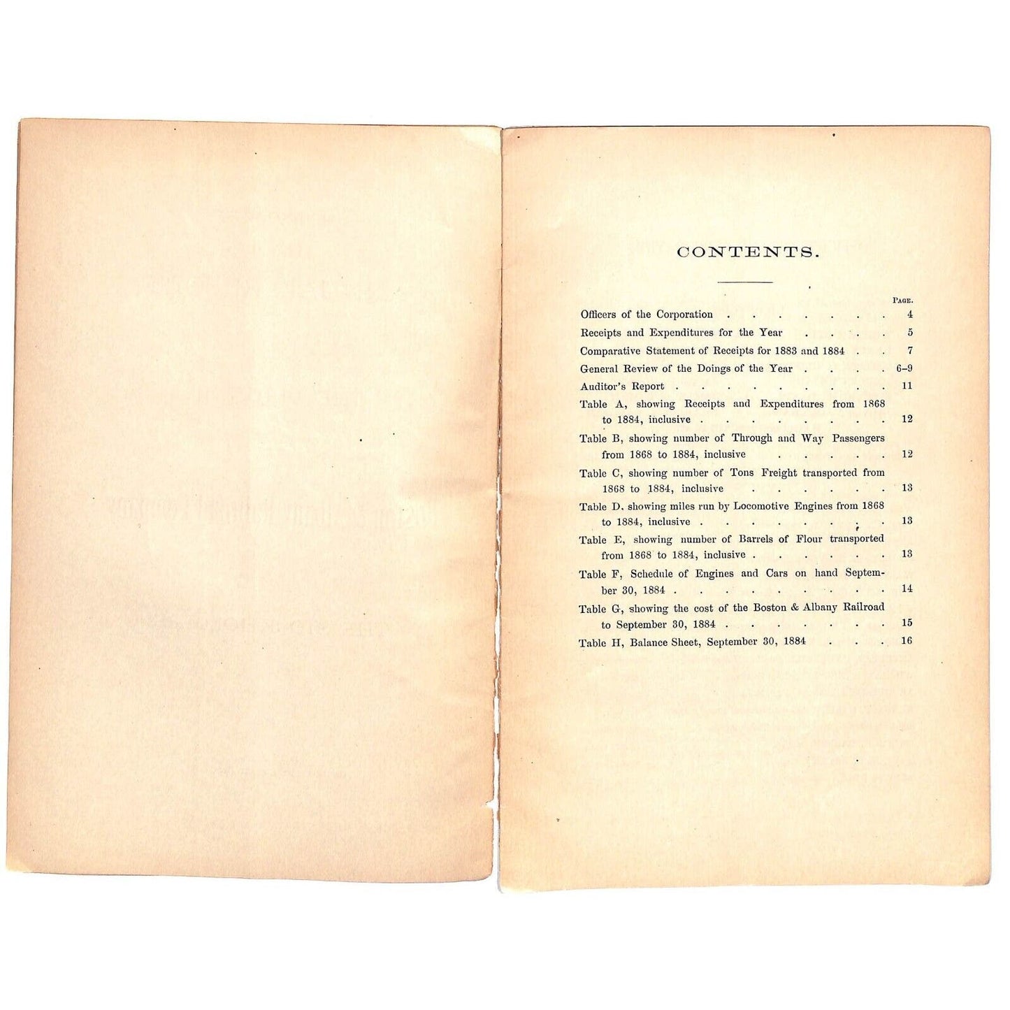 1884 Boston & Albany Railroad Annual Report 22pp - Scarce VGC