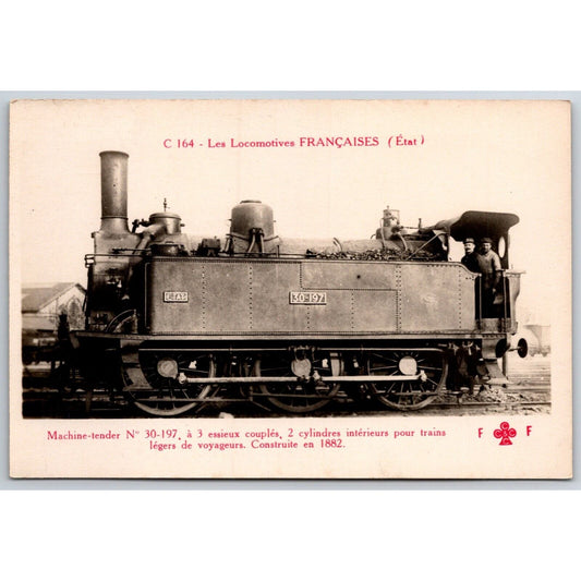 French Railroad RPPC* Postcard "Machine Tender No. 30-197" C 164 c1910 F. Fleury