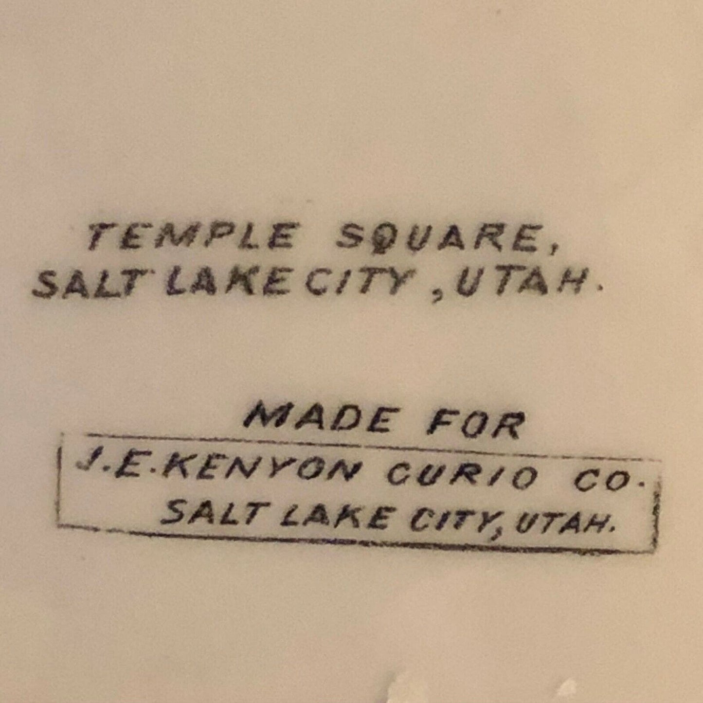 J.E. Kenyon Souvenir Plate Temple Square Salt Lake City, Utah