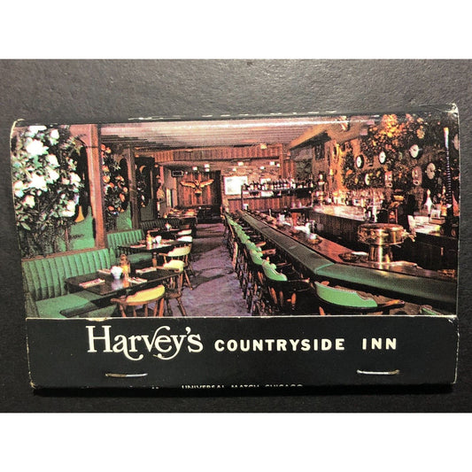 Harvey's Countryside Inn Restaurant Lounge Illinois Full Matchbook 40 c1974-80's