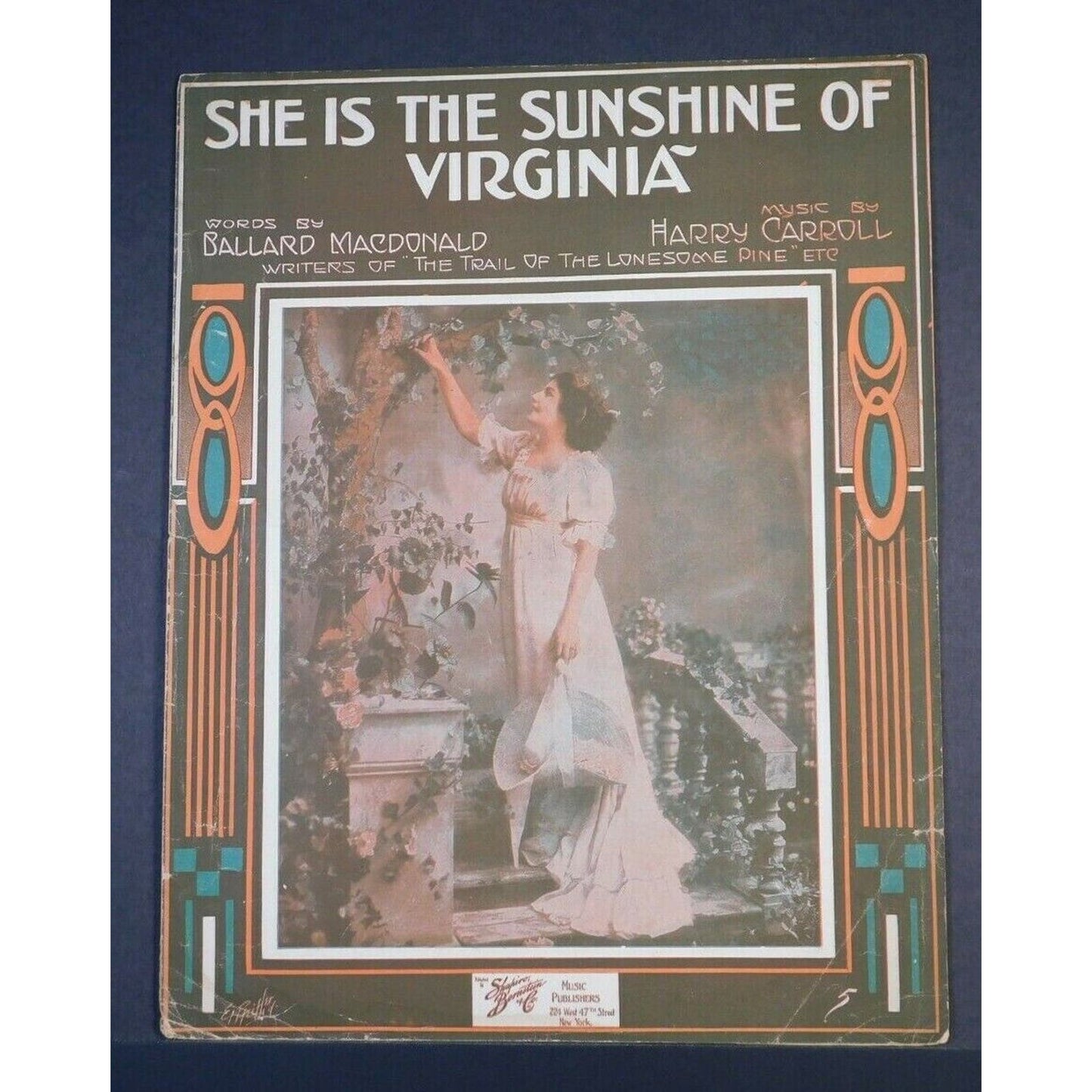 WWI Sheet Music - "She Is The Sunshine Of Virginia" Ballard Macdonald