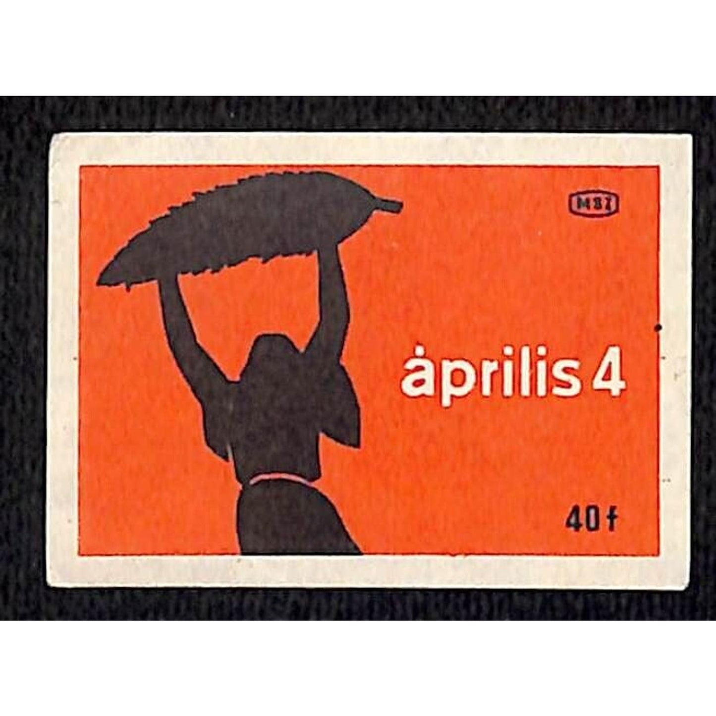 Vintage Matchbox Label Hungarian / Soviet April 4 1950 ? Tree? Overhead
