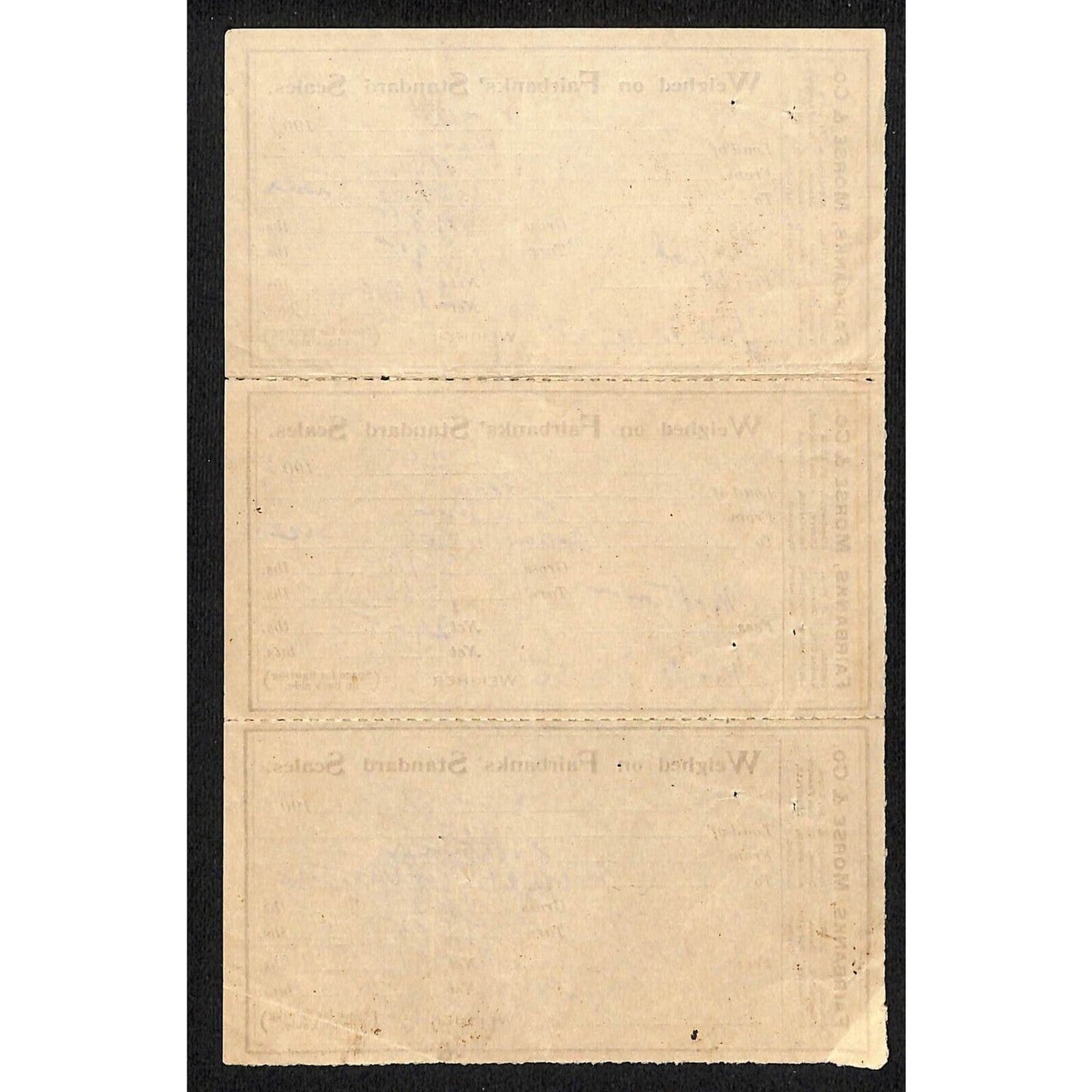 Fairbanks, Morse & Co. 1903 Weight Receipts - 3 Attached