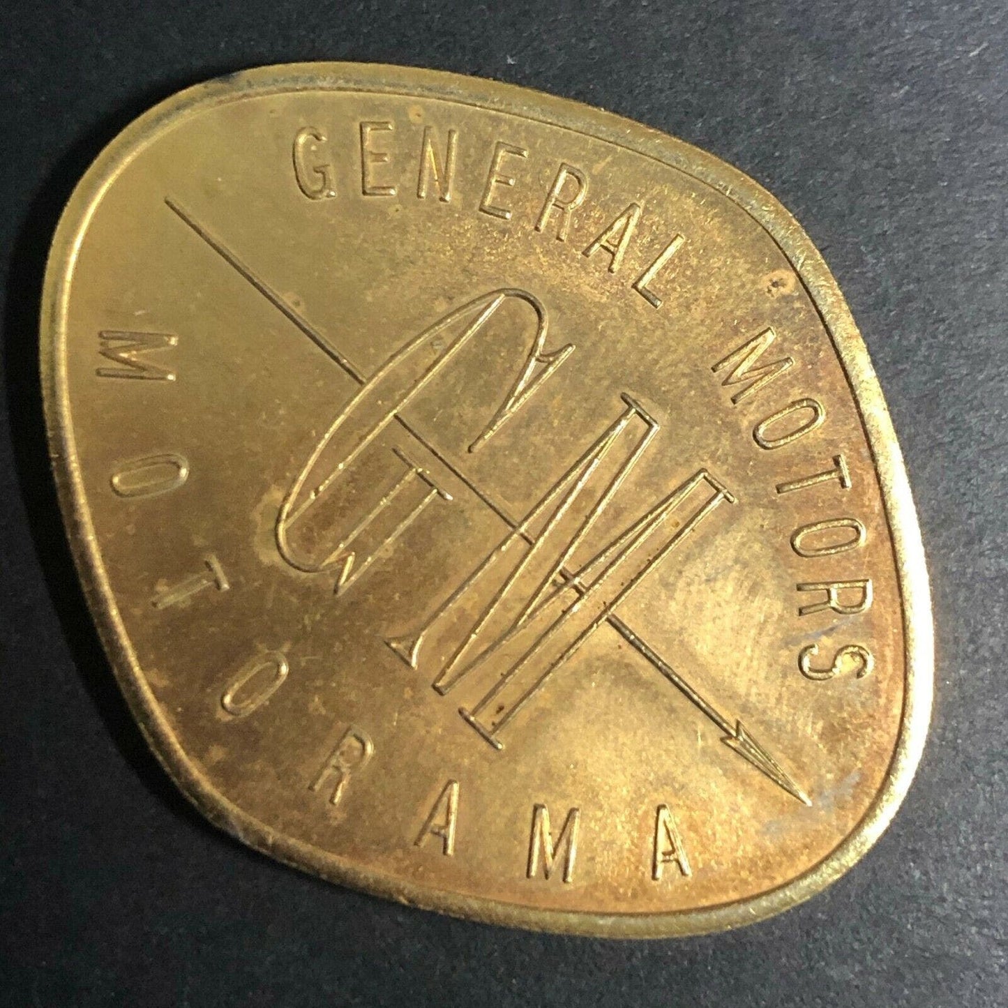 35mm Brass GM General Motors 1955 Motorama Spinner Token - Fauver Coll. VGC