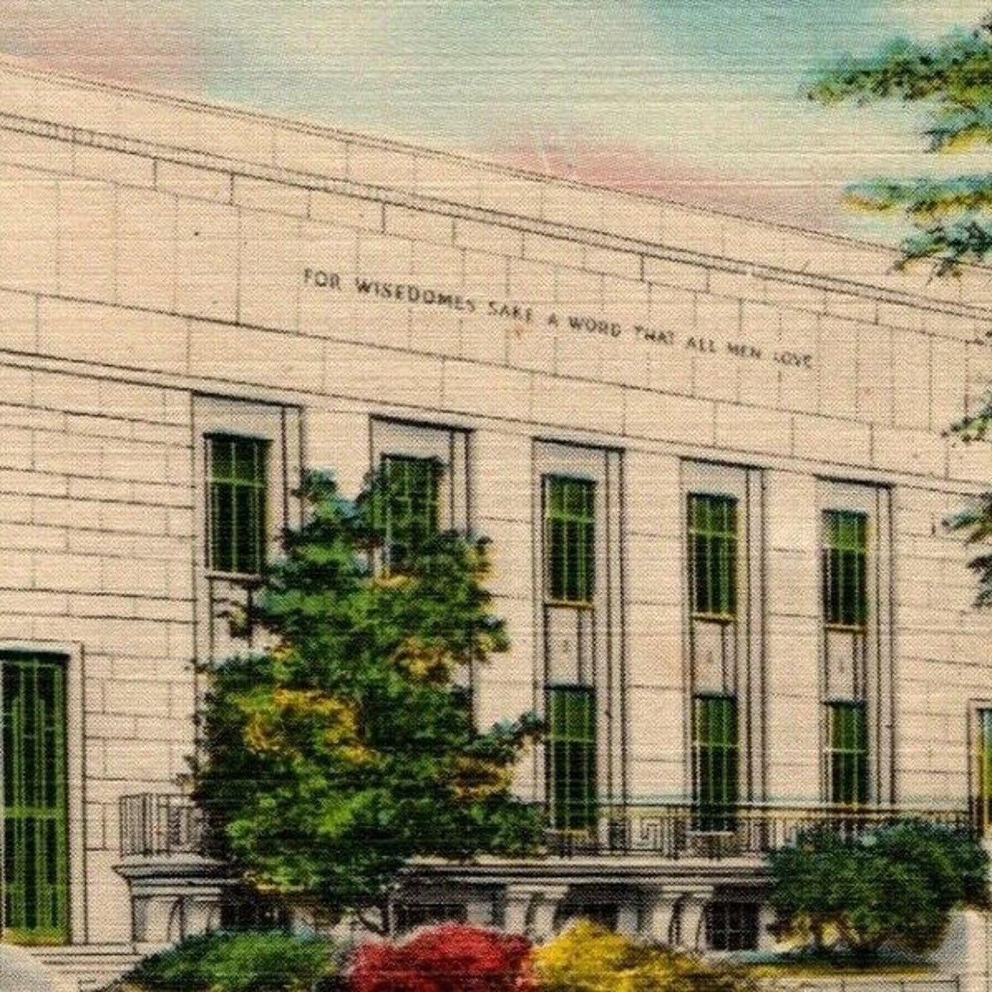 Vintage Linen Postcard Folger Shakespeare Library, Washington DC Unposted VGC