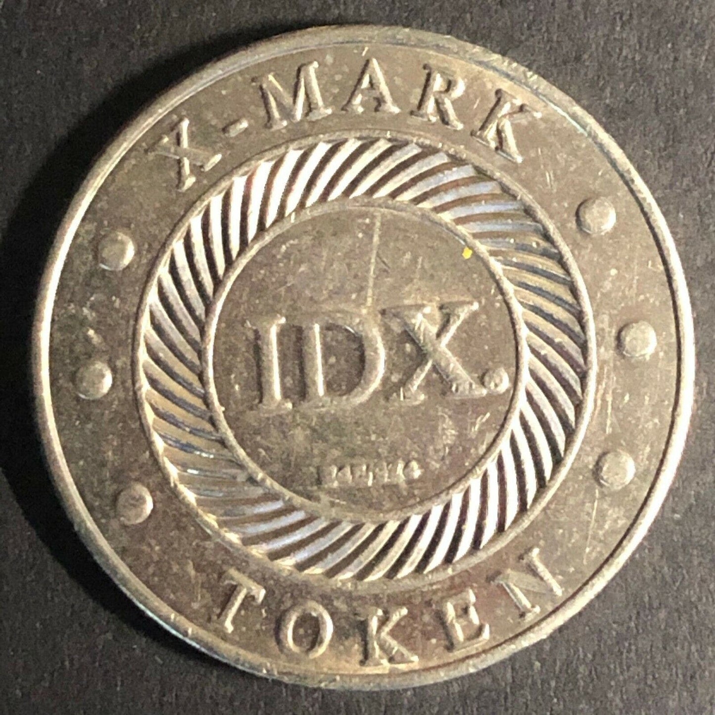 25mm Vintage Brass IDX X-Mark Nickel-Plated? Token - Fauver Collection