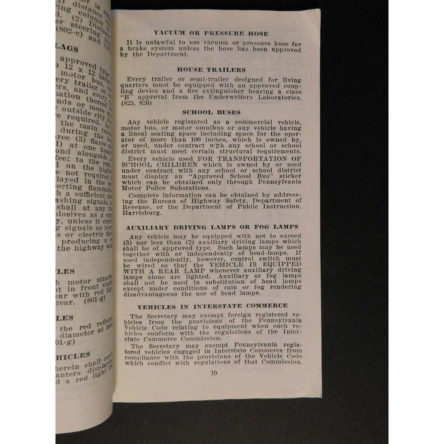 1947 Manual - Pennsylvania Digest of Vehicle Code and Student's 61pgs.