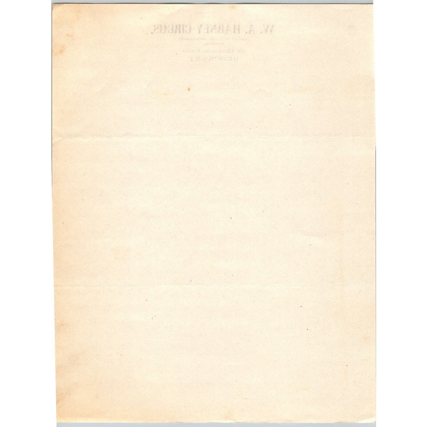 W. A. Harney Circus Letterhead c1946 Elizabeth, NJ Scarce