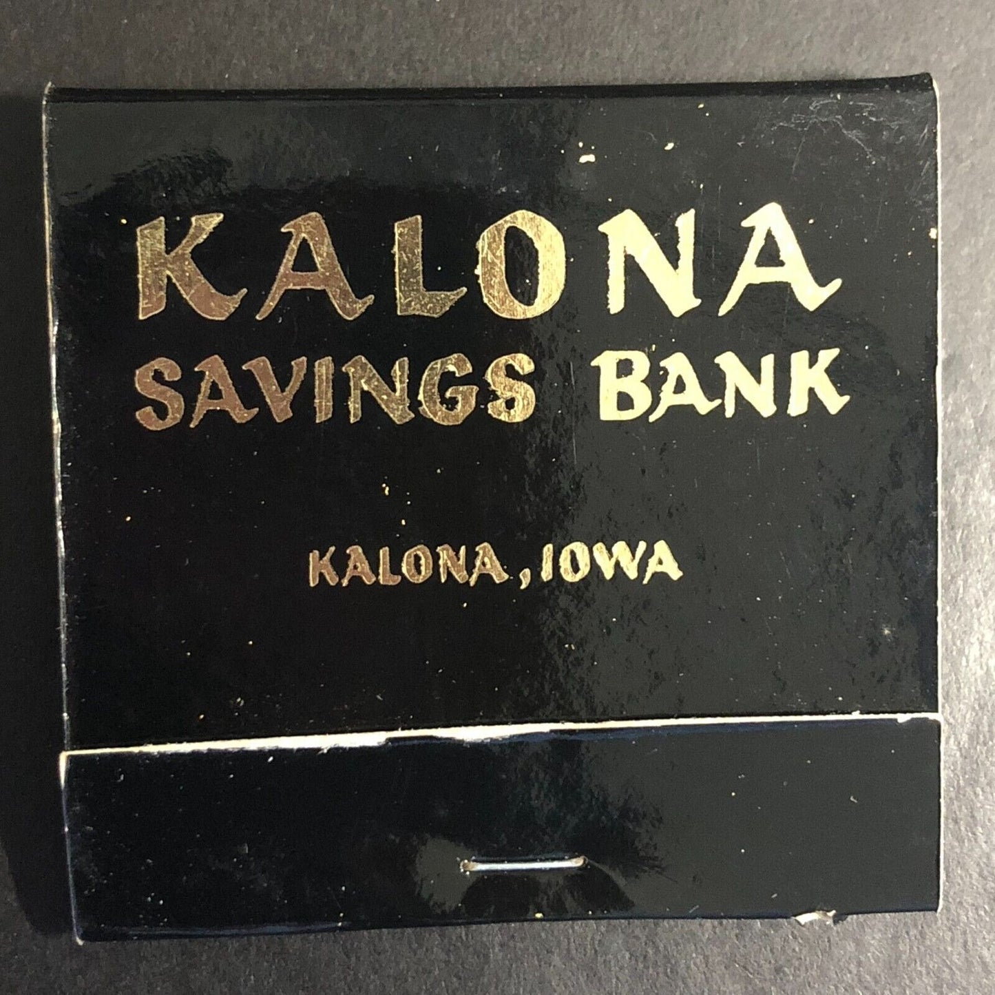 Kalona Savings Bank Kalona, Iowa Full Matchbook c1974-79 Gold Foil Text Scarce