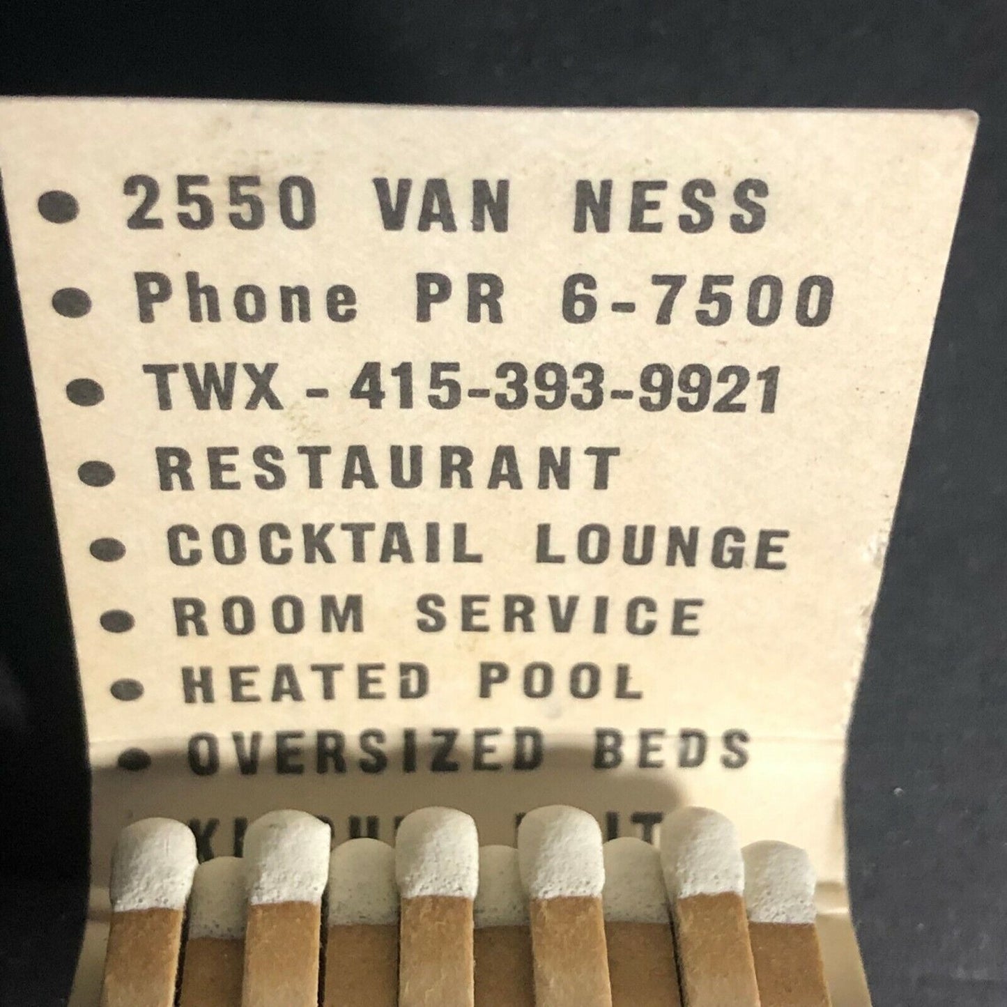 Scarce c1960's Full Matchbook - Continental Lodge - San Francisco