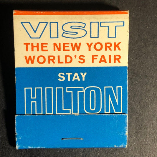 Visit NY World's Fair Stay Hilton Hotel 20-Strike Full Matchbook c1964 - VGC