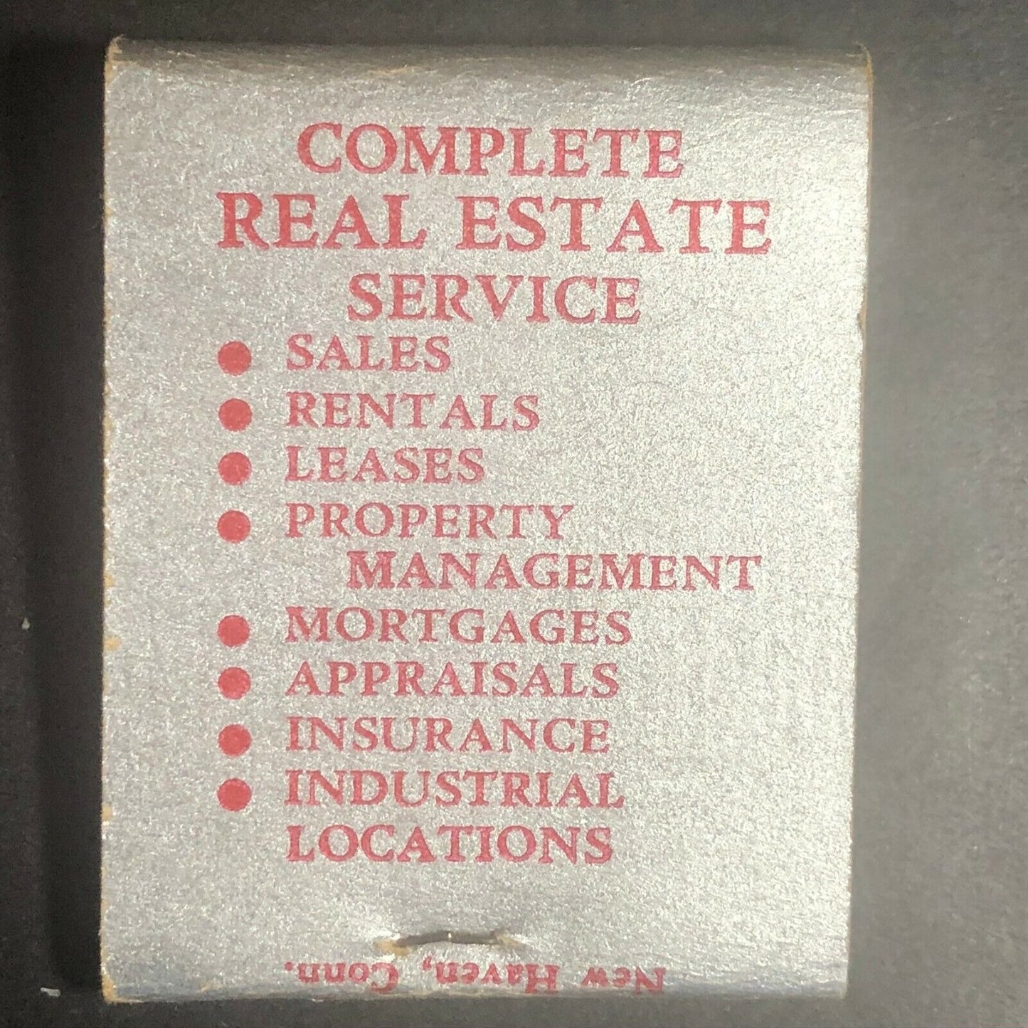 New Haven, CT "Charles T. Lincoln Realtors" Scarce c1940's-50's Full Matchbook