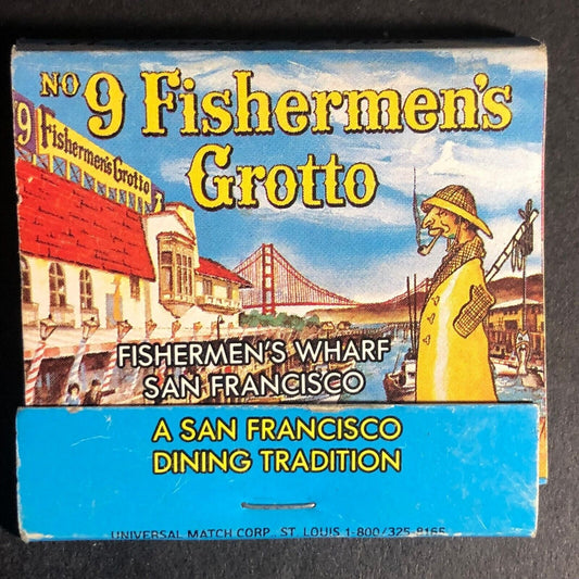 No 9 Fishermen's Grotto Restaurant San Fran 28-Strike Full Matchbook c1980's