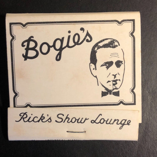 Bogie's Rick's Show Lounge Elk Grove Village, IL Full Matchbook c1980* Scarce