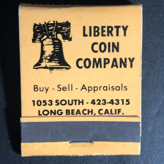 Liberty Coin Company Long Beach, CA Matchbook c1968-1973 Very Scarce VGC