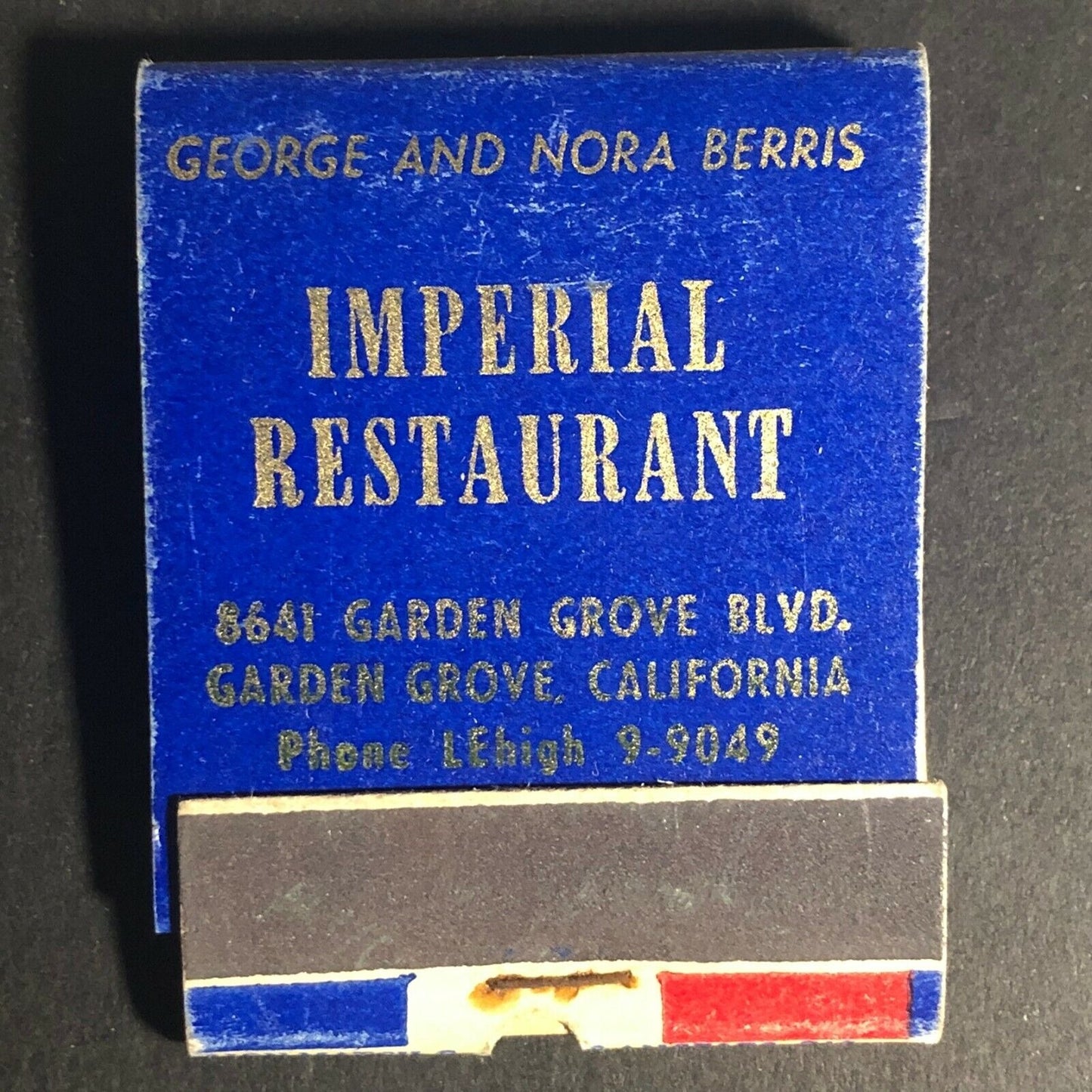 c1940's-50's Matchbook - Imperial Restaurant Garden Grove, CA French Bread