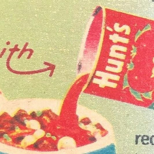 Hunt's Tomato Sauce w/ Beef Stew Recipe c1960's Full Matchbook