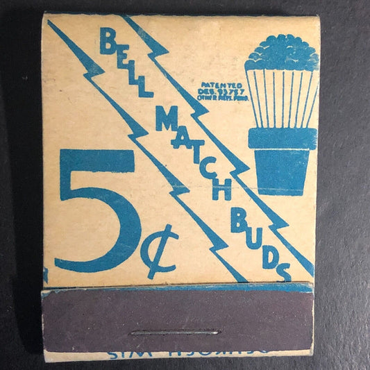 Bell Match Buds 5c "Matches Can Be Beautiful" Full Matchbook c1930's-40's
