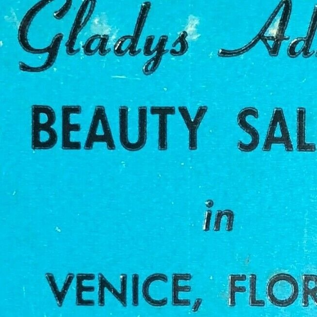 1960's-70's Full Matchbook - "Gladys Adkins" Beauty Salons Venice, FL