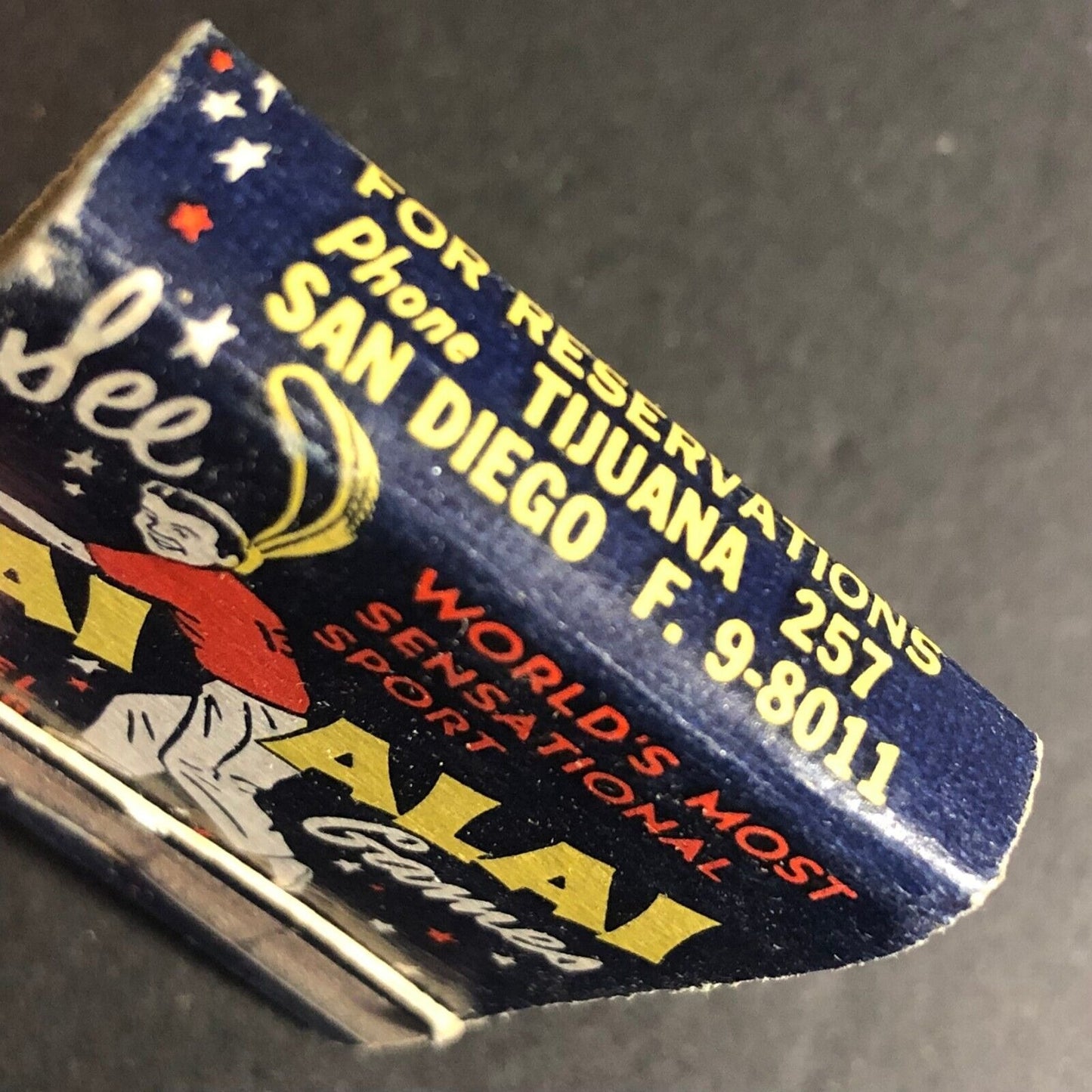 Jai Alai Tijuana Mexico 20-Strike -1 Matchbook c1960's Scarce - Real Photo