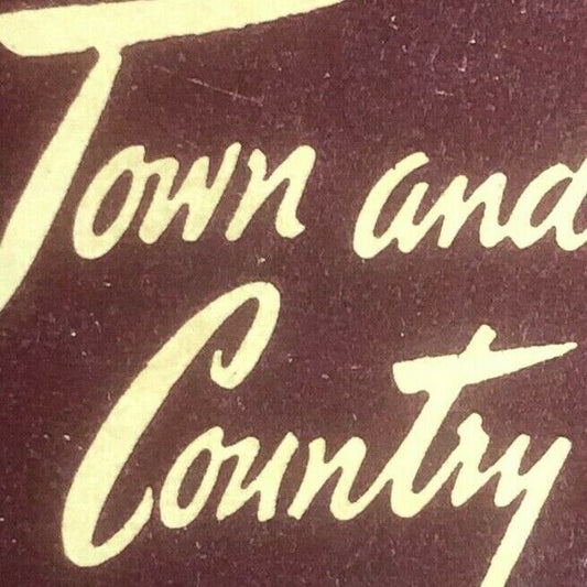 1940's-50's Full Matchbook "Town and Country Restaurant" "Hot Popovers" NYC
