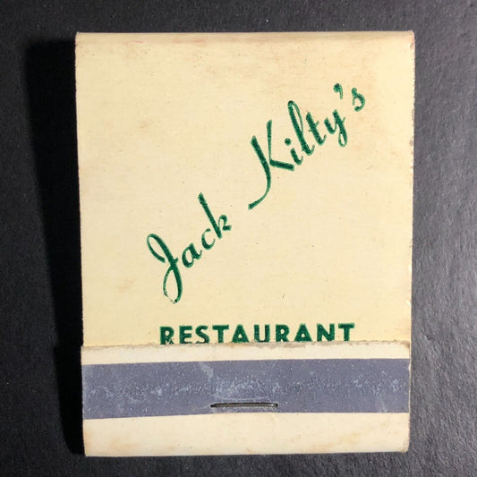 Jack Kilty's Restaurant (open 1958) Oak Lawn IL Full Matchbook Redc1960's Scarce