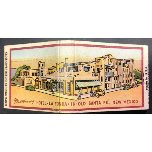 Hotel La Fonda Old Santa Fe 20-Strike Matchbook c1950's Scarce VGC