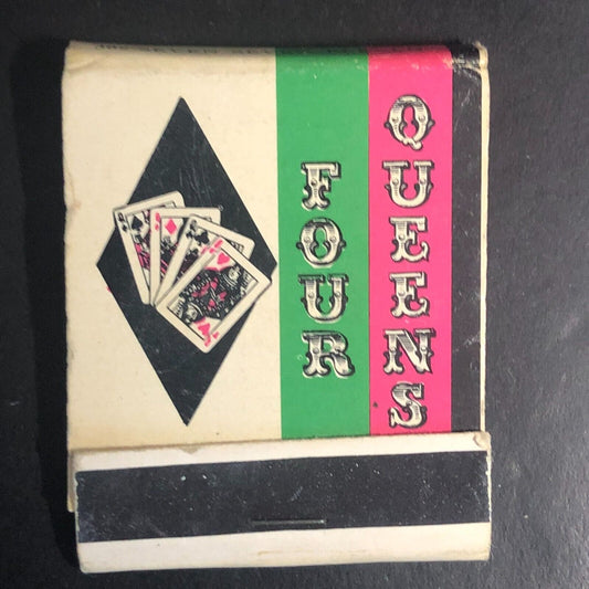 Four Queens Hotel and Casino Las Vegas Downtown Full Matchbook c1966-73