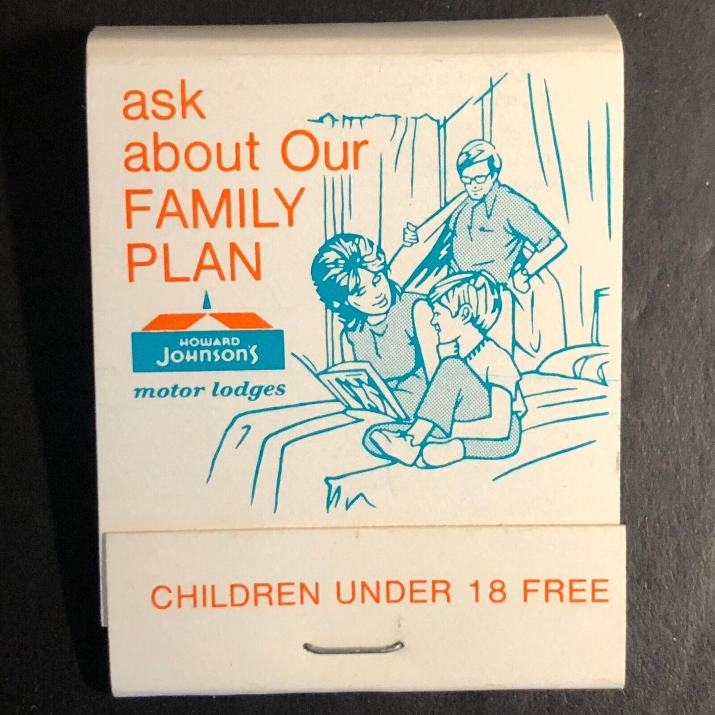 Howard Johnson's "Family Plan" Full Matchbook c1974-79 VGC