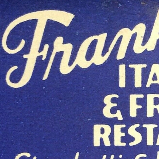 "Frank's Restaurant" Hartford, CT Scarce 1940's-50's Full Matchbook