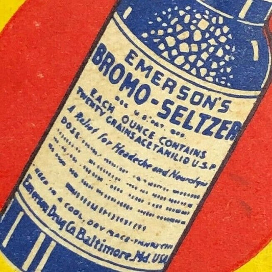 1940-50's Full Matchbook Advertising - Bromo-Seltzer - Settles Stomach - Soothes