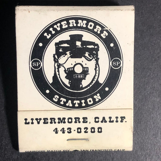 Livermore Station Restaurant California 20-Strike Full Matchbook c1975-85 VGC