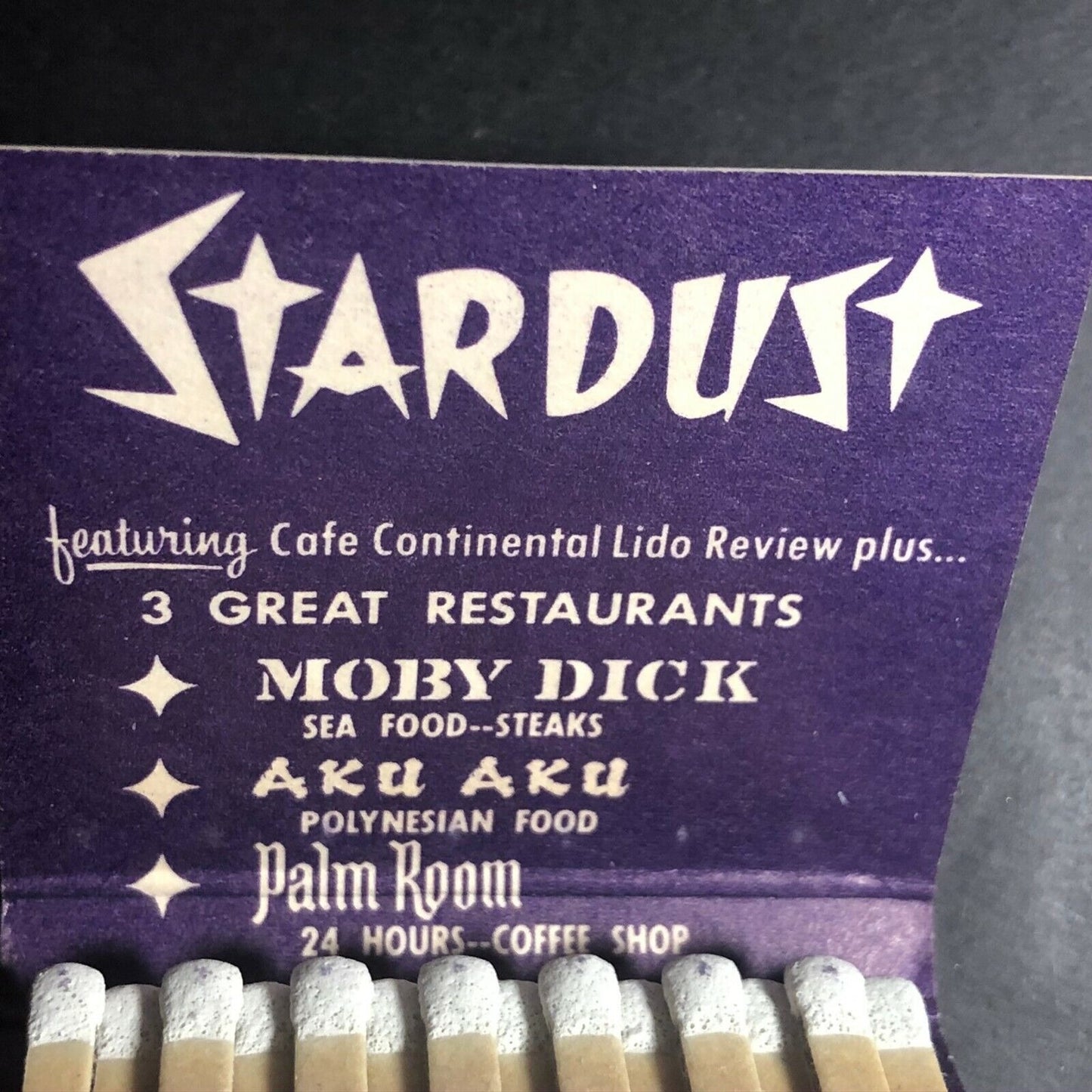1980's Full Matchbook Stardust "Home of the Lido of Paris" Las Vegas, NV
