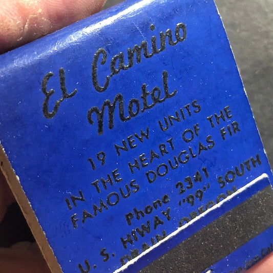El Camino Motel Drain OR "AAA" 20-Strike Full Matchbook c1940's-50's Very Scarce