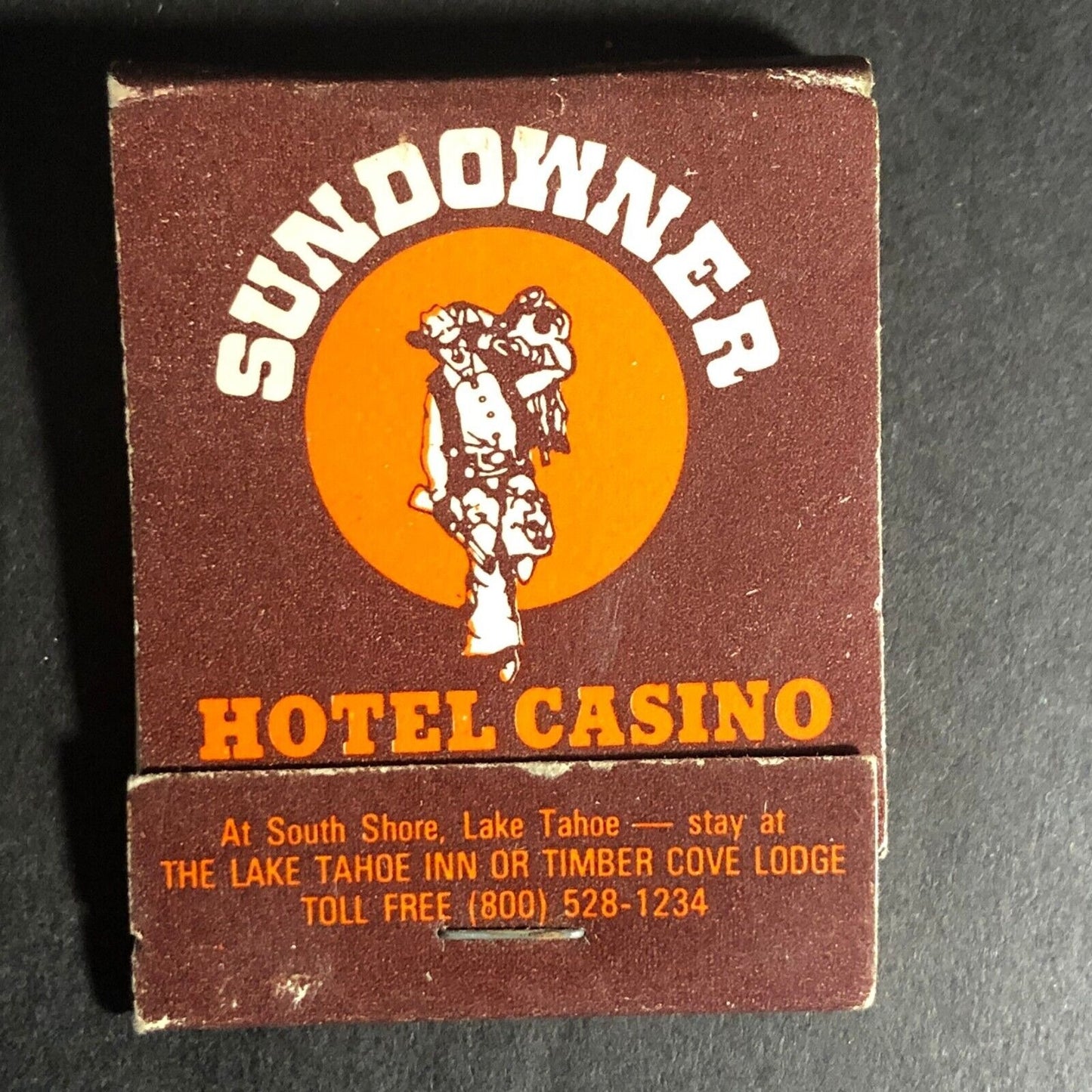 Sundowner Hotel Casino Lake Tahoe NV 20-Strike Full Matchbook c1970-80's Cowboy