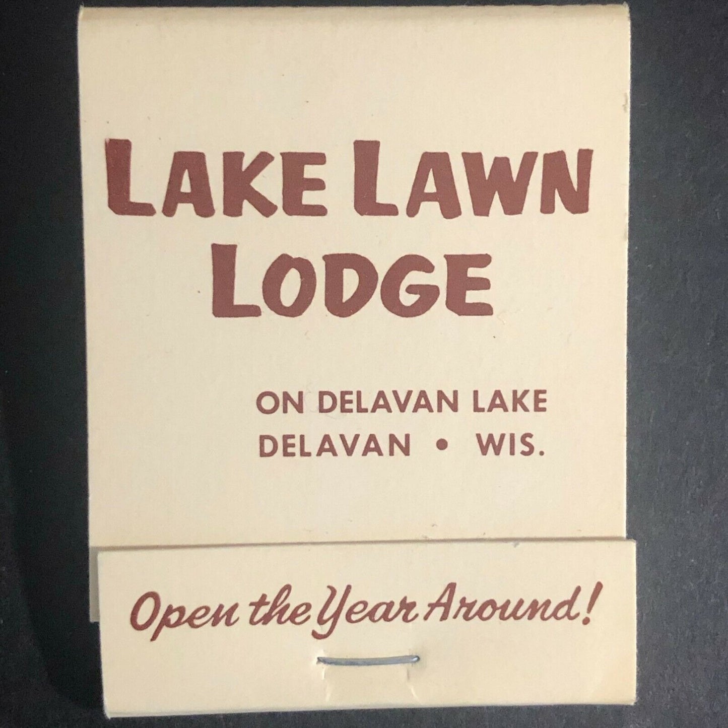 Delavan, WI Lake Lawn Lodge c1970's-80's Full Matchbook "Bucky Says.."