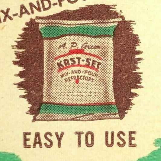 1940-50's Full Matchbook Advertising - Kast-Set - Conn Fire Brick Bridgeport, CT