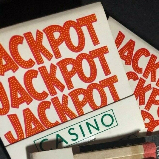 Group of 17 Mostly Vegas "Jackpot Casino" Gambling c80'-90's Full Matchbooks