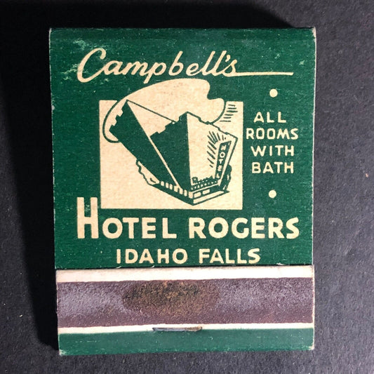Campbell's Hotel Rogers Idaho Falls 20-Strike Full Matchbook c1940's-50's Scarce