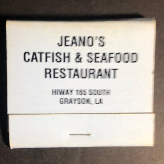 Jeano's Catfish & Seafood Restaurant Grayson, LA 30-Strike Matchbook c1975-85