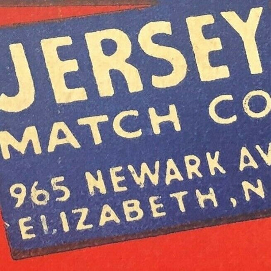 40's-50's Full Matchbook Jersey Match "Advertise on Book Matches" Elizabeth, NJ